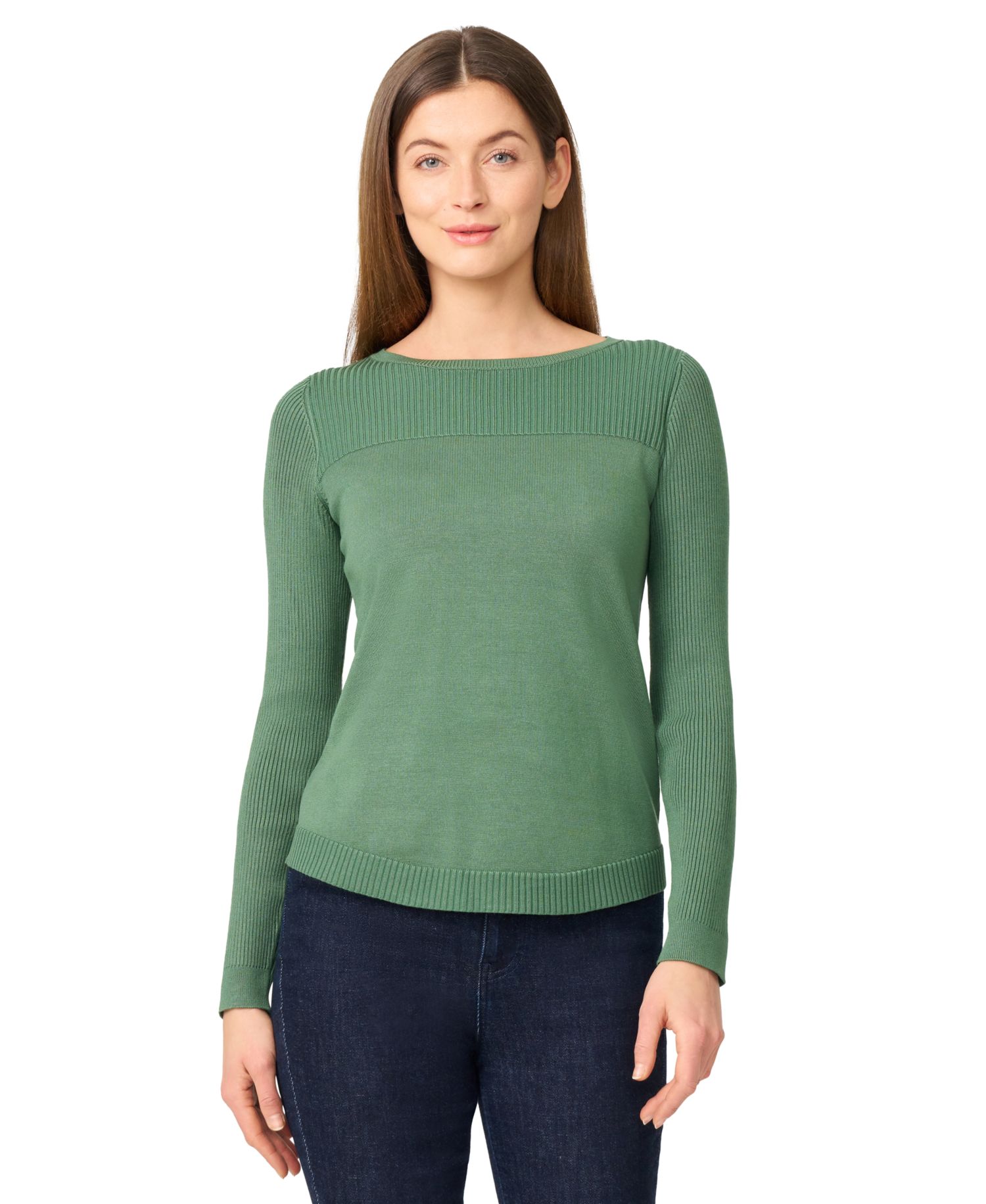 Women's Boat Neck Long-Sleeve Sweater