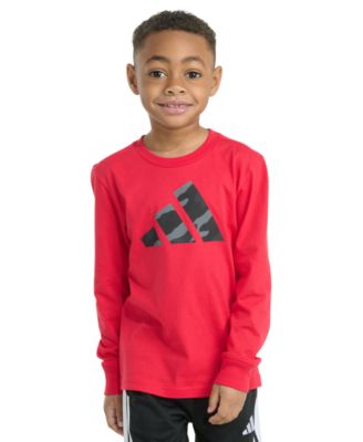 adidas - Toddler & Little Boys Long-Sleeve Halftone Camo Logo Cotton T-Shirt