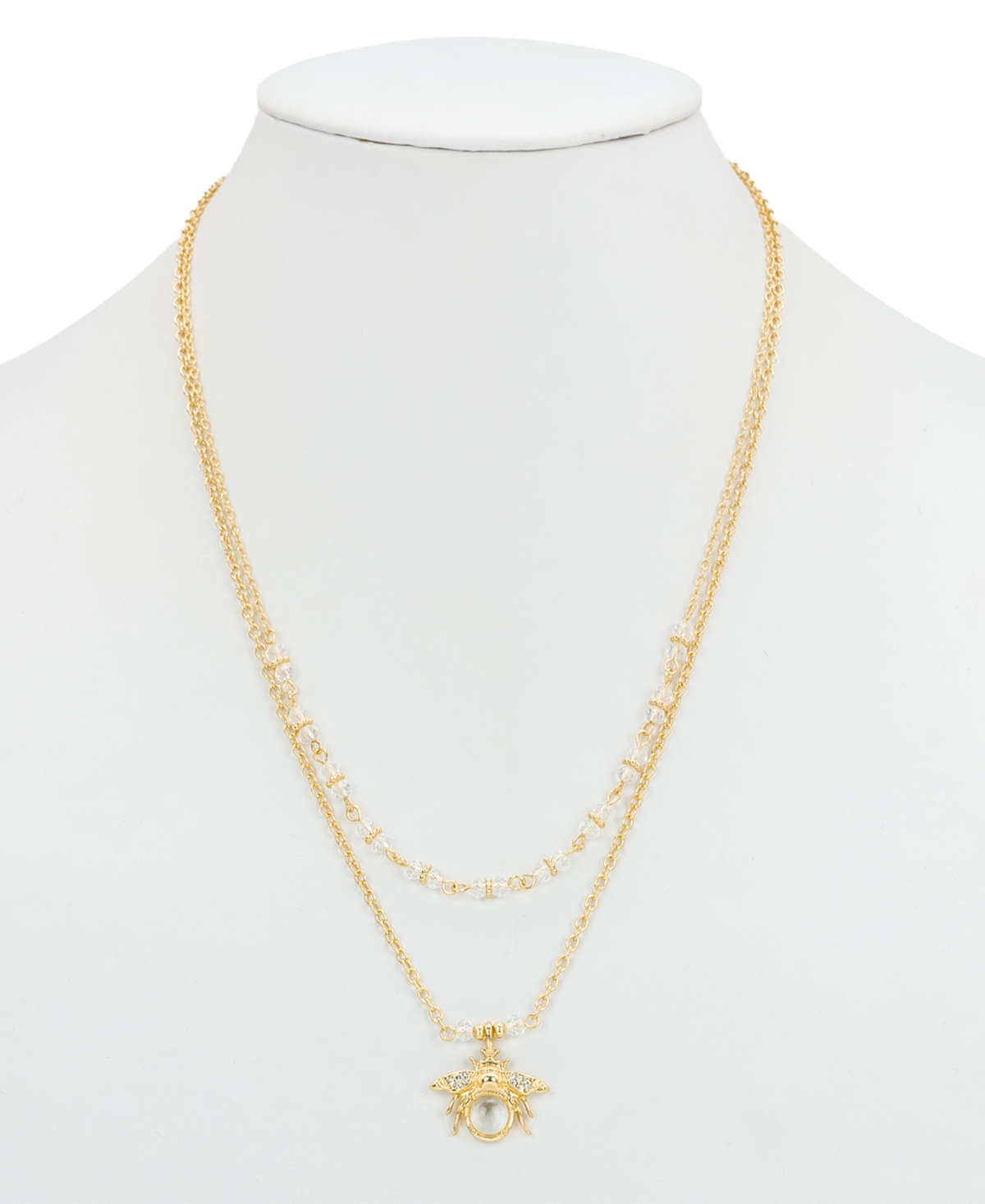 Patricia Nash Summer Bees Double Strand Short Necklace In Gold