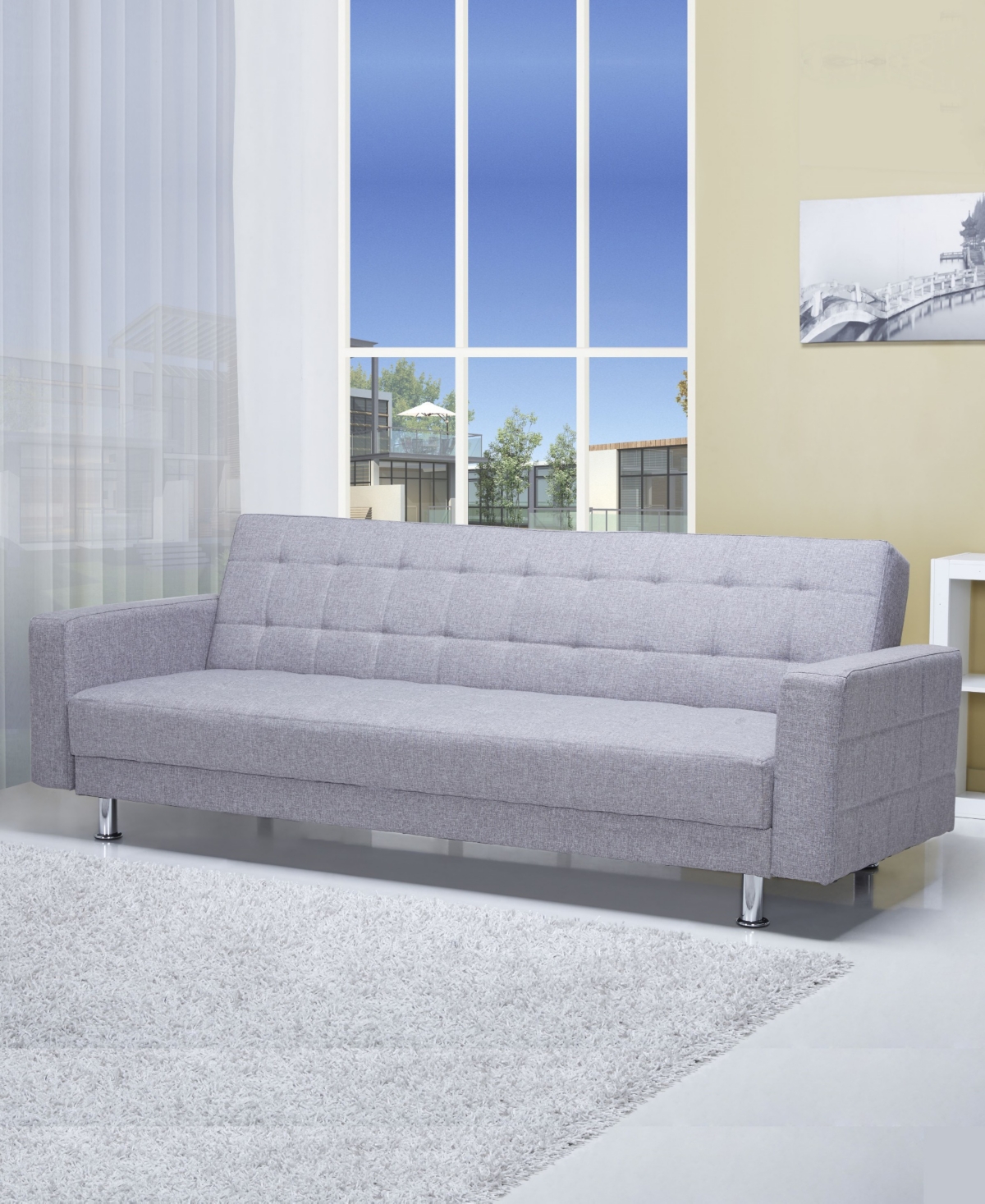 Gold Sparrow 87" Polyester Frankfort Convertible Sofa Bed, Created For Macy's