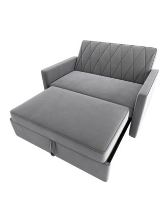 51" Velvet Riverside Convertible Loveseat Bed, Created for Macy's