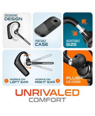 Ultralight Bluetooth Headset with Noise Cancelling Microphone, Bluetooth Earpiece with Charging Case, Auto Pair USB Dongle for PC/Laptop, Compatible with MS Teams, Zoom, Google Meet, and More - Black