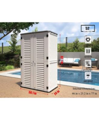 50 "W x 29" D x 79.53"H Outdoor Storage Shed with Sliding Door ,Double Cabinet