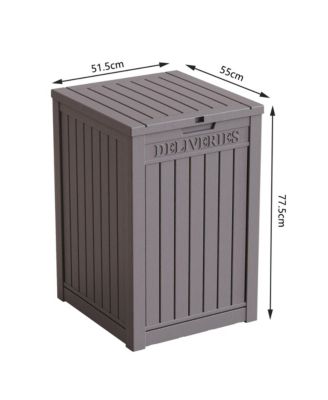 31 Gallon Resin Outdoor Patio Storage Deck Garden Storage Box with Side Handles