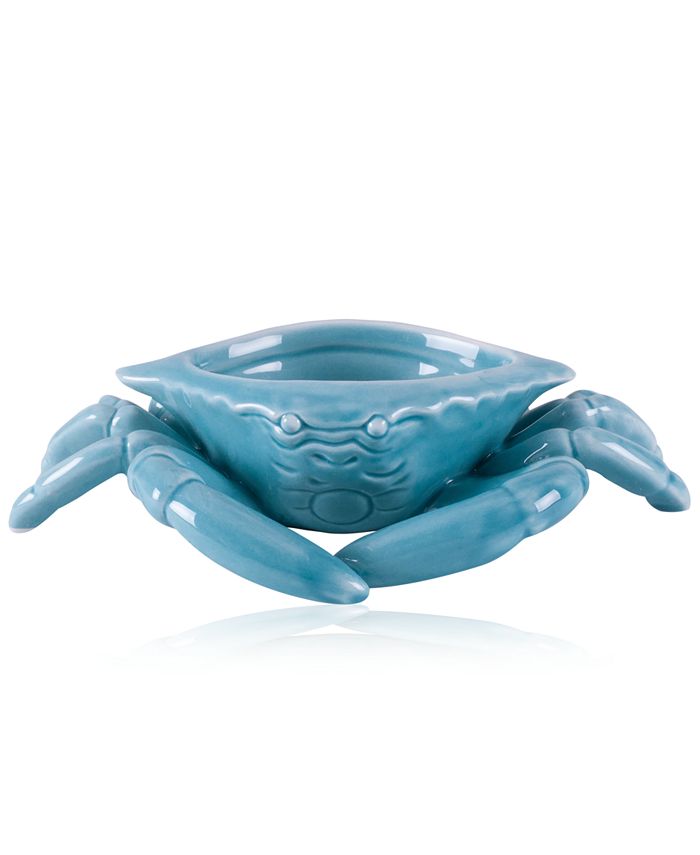 Fitz and Floyd Cape Coral Collection Teal Crab Butter Dish Macy's