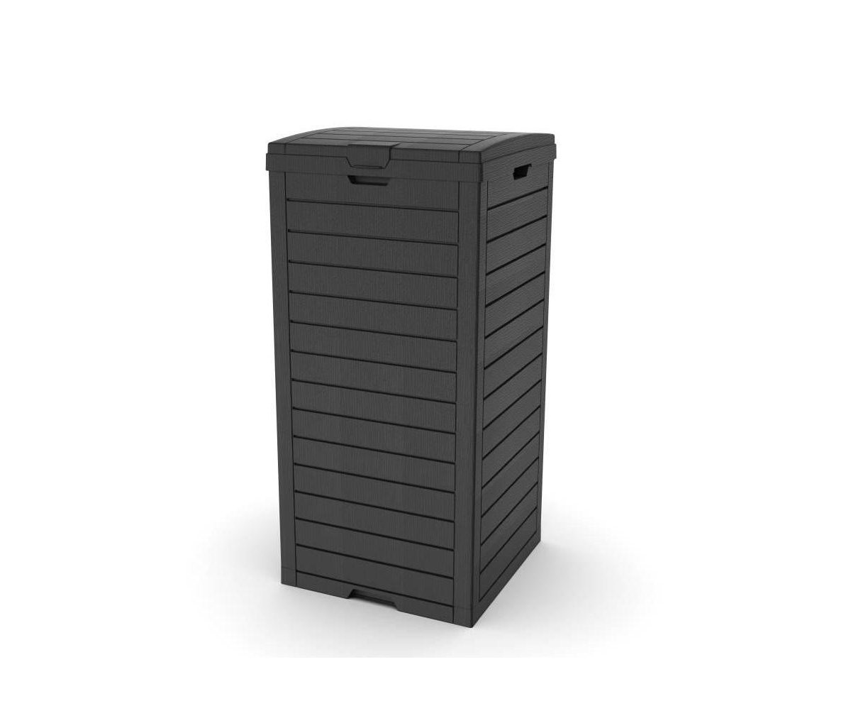 31 Gallon Large Outdoor Trash Can with Lid and Liquid Drawer - Coffee