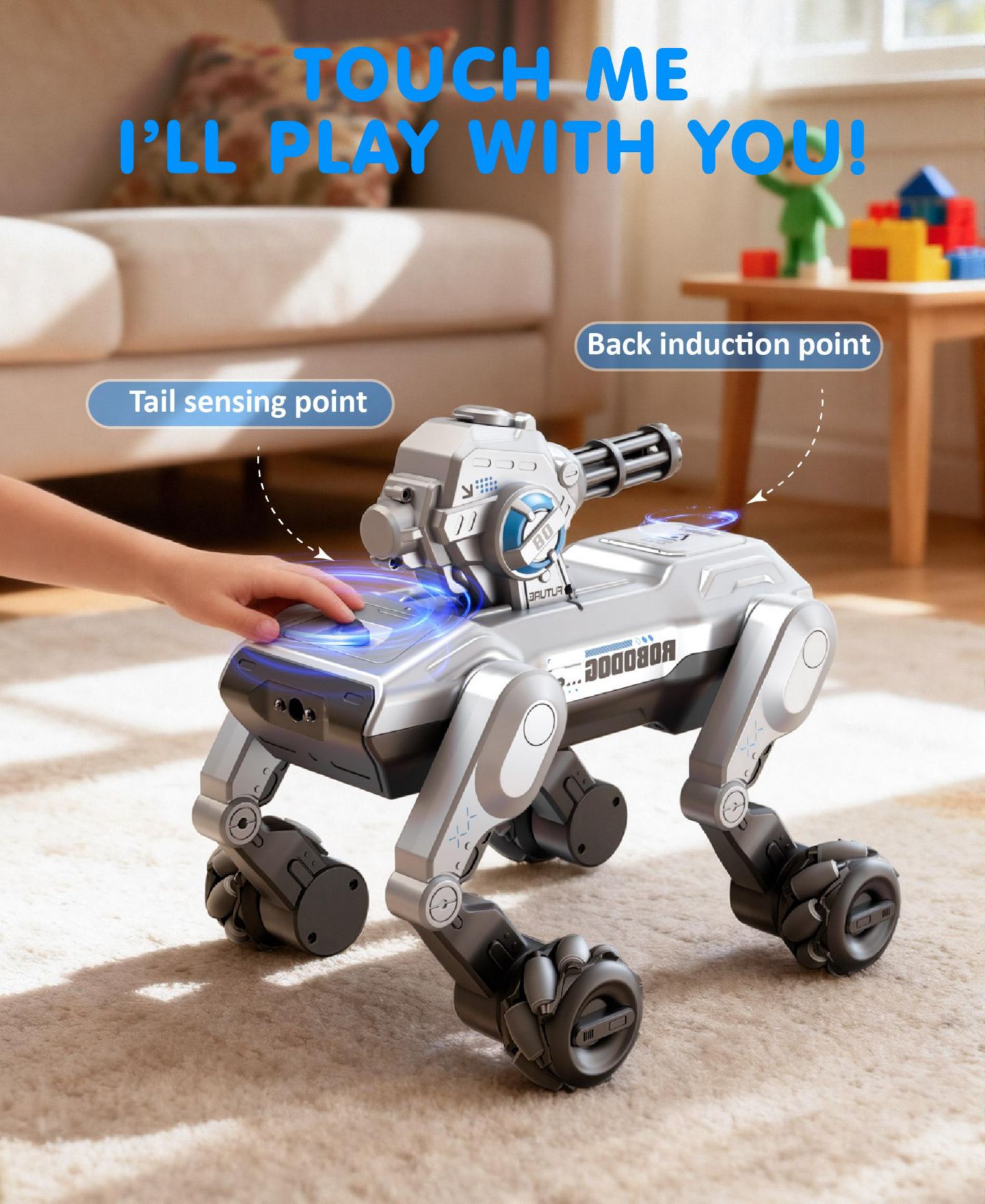 Детская игрушка SUGIFT Intelligent RC Robot Dog Toy with Voice Control LED Lights and Touch Sensors — фото 6