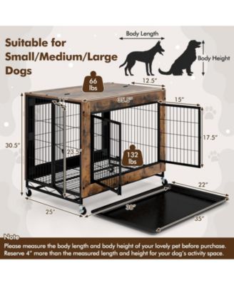 Industrial Dog Kennel with Flip-up Top 3 Lockable Doors and Removable Tray