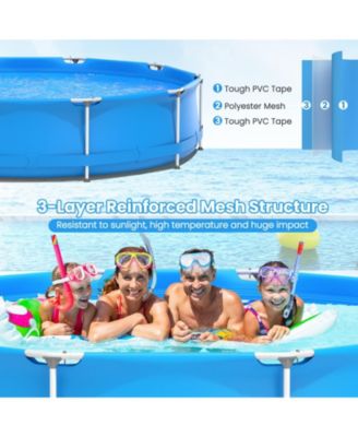 Round Above Ground Swimming Pool With Pool Cover