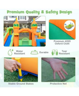 Kids Inflatable Water Slide with Soccer Gate and 750W Blower
