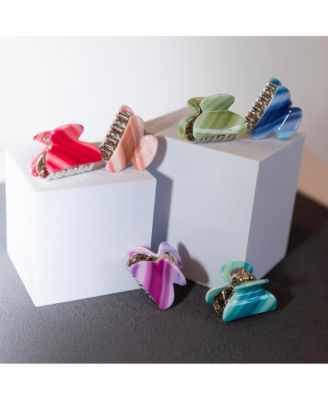 Mini Claw Clip Set - Neon Stripes