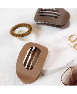 Large Oval Clip Set of 2 - Brown + Camel