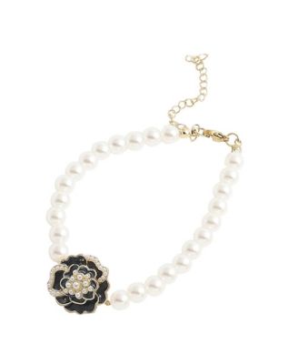 Womens Silver Rose Strand Bracelet