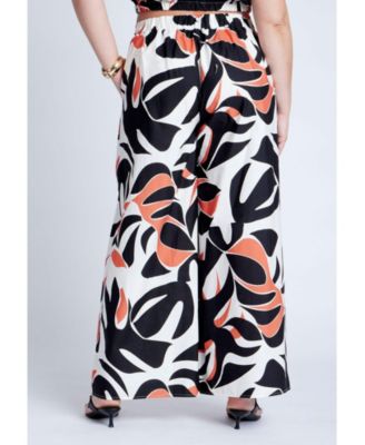 Women's Plus Size Wide Leg Printed Pant