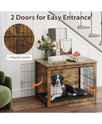 Dog Crate Furniture with Cushion and Double Doors for Small/Medium Dogs