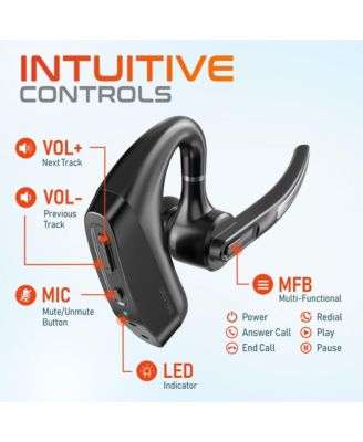 Wireless Headset, Bluetooth Earpiece with Noise Canceling Microphone, Battery Display Charging Case USB Dongle for PC/Laptop/Mac/Phones, Compatible with MS Teams, Google Meet, and More - Black