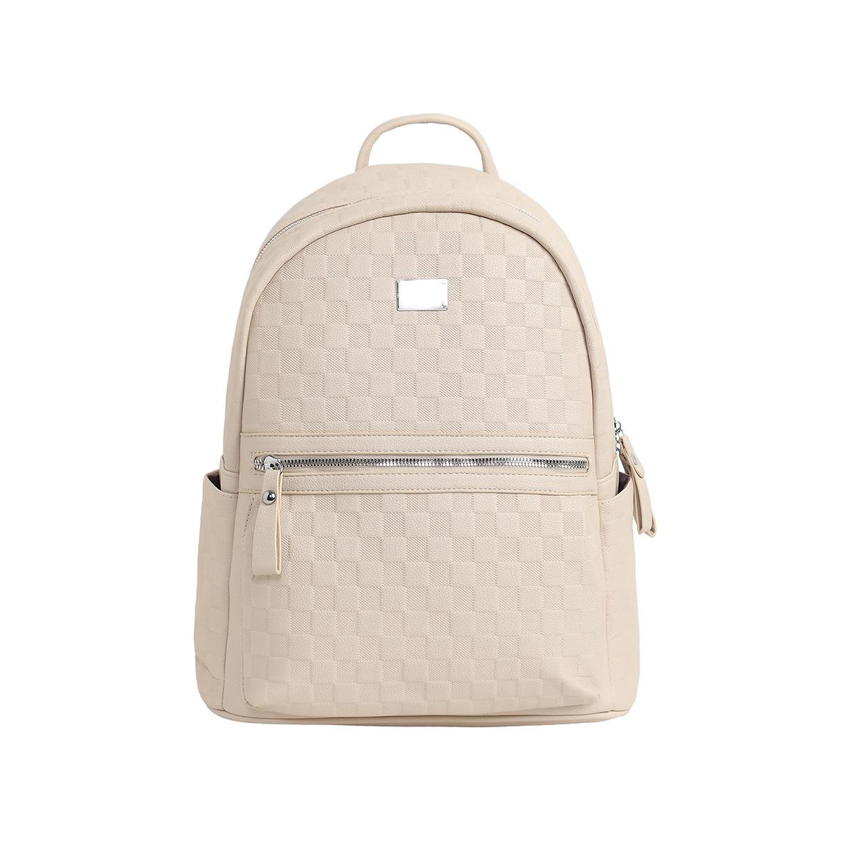 Women's The Checkered Curve Backpack - Ivory White - White