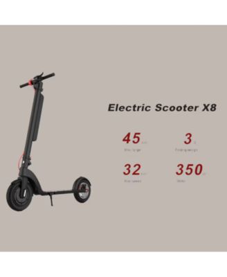 X8 Folding Electric Scooter - 10-Inch Tires, 350W Motor, 32 km/h Speed, 35-45 km Range, Triple Braking System, LED Lights, Waterproof, Portable