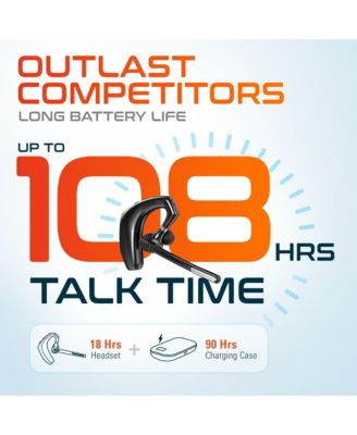 Wireless Headset for Computer with Charging Case, Bluetooth Headset with Noise-Cancelling Mic, Specially Designed for MS Team, Zoom, Google Meet, Driving, and Office