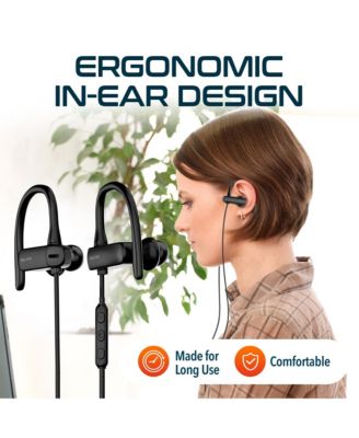 24EC USB-C Wired Earbuds with Microphone, Ergonomic In-Ear Design with Ear Hook, Hi-Fi Stereo Sound and In-Line Remote Control, USB C Earphone for PC/Laptops/Tablets/iMac & Smartphones - Black