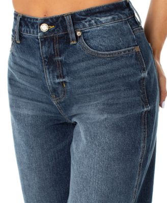 Juniors' High Rise Baggy Wide-Leg Curvy Jeans
