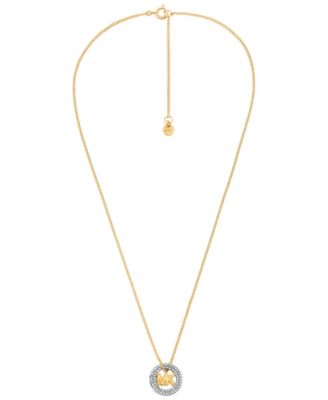 Pav&eacute; Logo Pendant Necklace