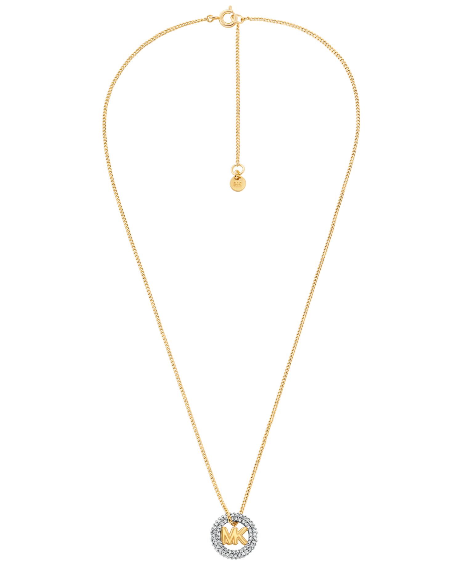Pav&eacute; Logo Pendant Necklace