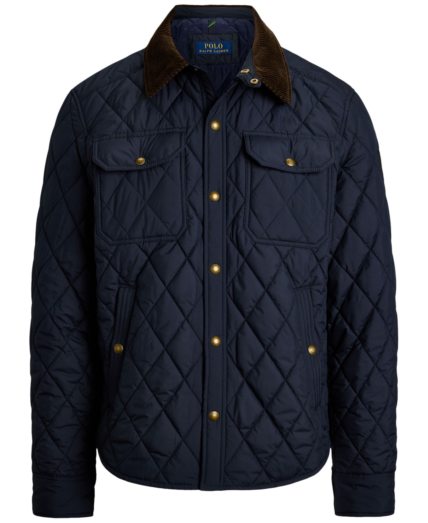 Мужская куртка Polo Ralph Lauren Beaton Quilted Water-Repellent Snap-Front, цвет: Тёмно-синий — фото 5
