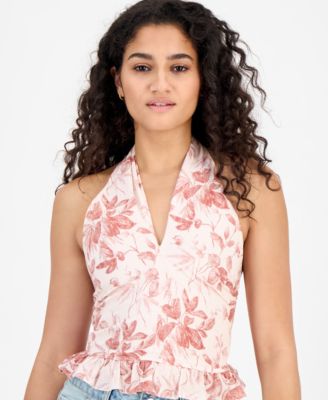 Women's Sedona Halter-Neck Ruffle-Trim Top