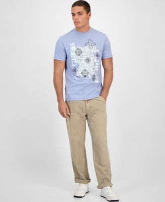 Men's Faded Flower Short Sleeve Logo Graphic T-Shirt