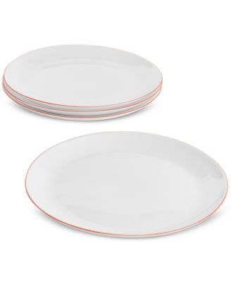 Arch Studio - Opal Glass Rust Rim Dinner Plate, Set of 4