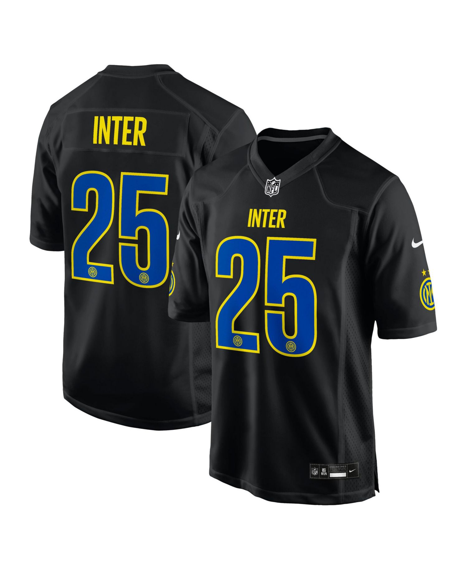 Men's Black Inter Milan 2025 Club World Cup X NFL Jersey