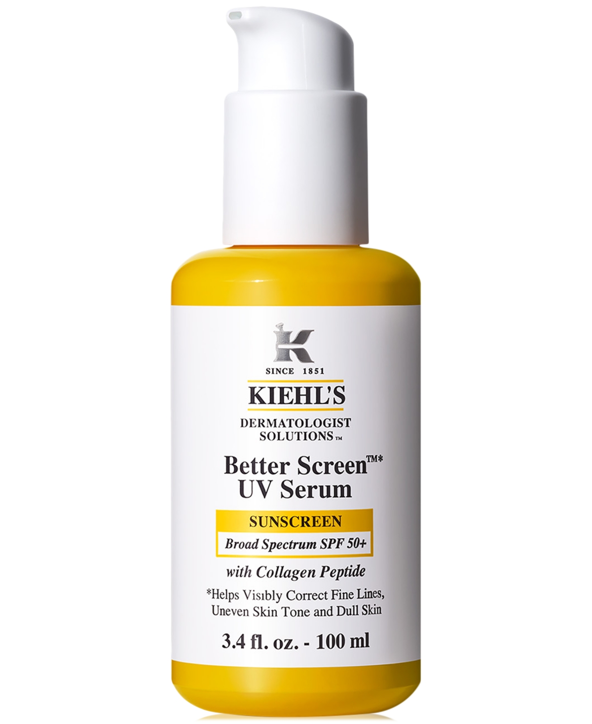 Kiehl's Since 1851 Better Screen Uv Serum Spf 50+ With Collagen Peptide, 3.4 Oz.