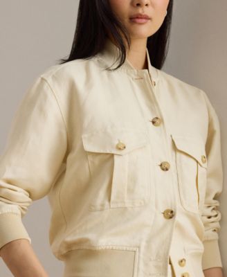 Women's Linen-Blend Bomber Jacket