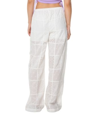 Juniors' Precious Patchwork Cotton Eyelet Pants
