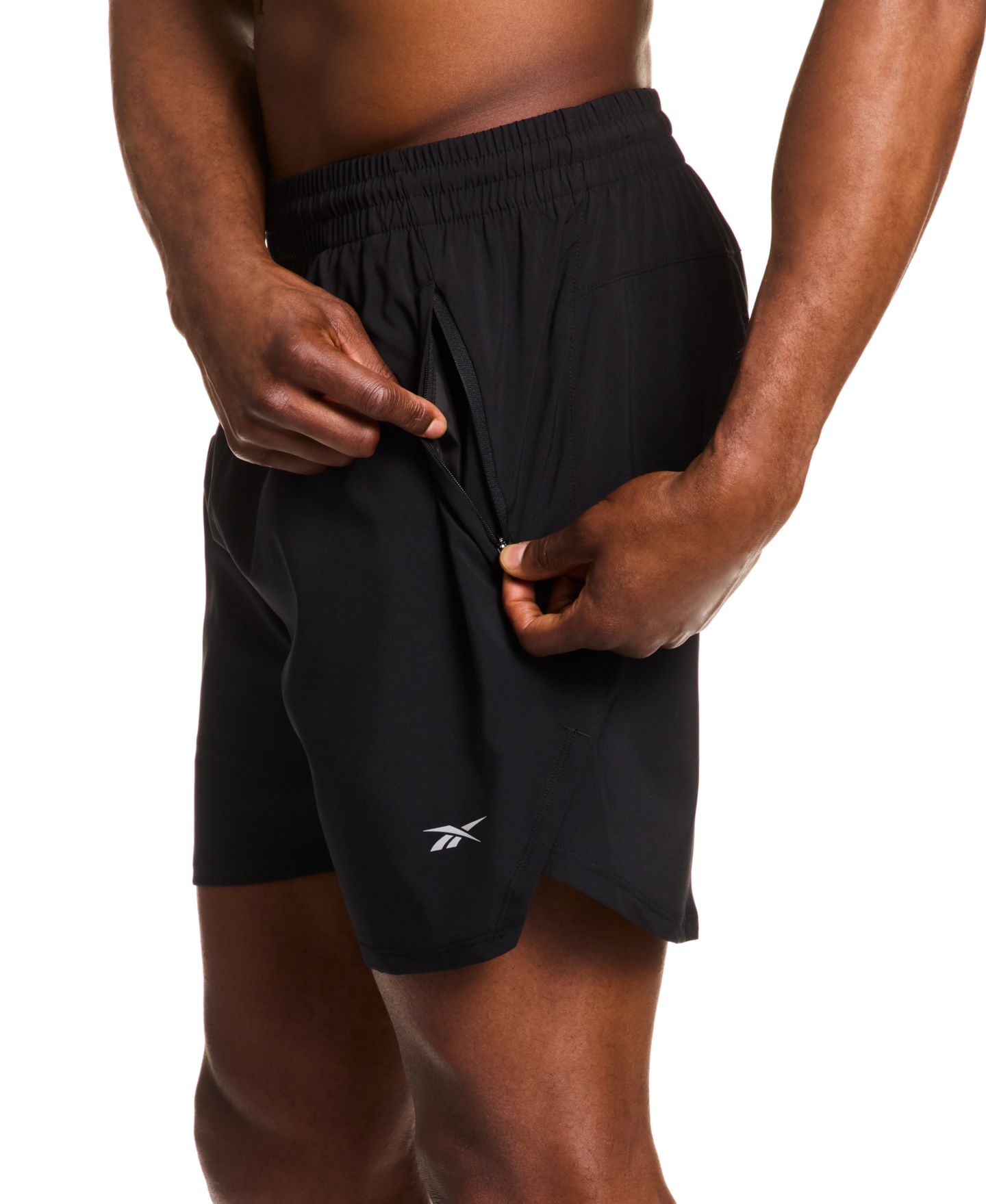 Мужские шорты Reebok Run 7" Woven Active Pull-On, цвет: Чёрный — фото 3