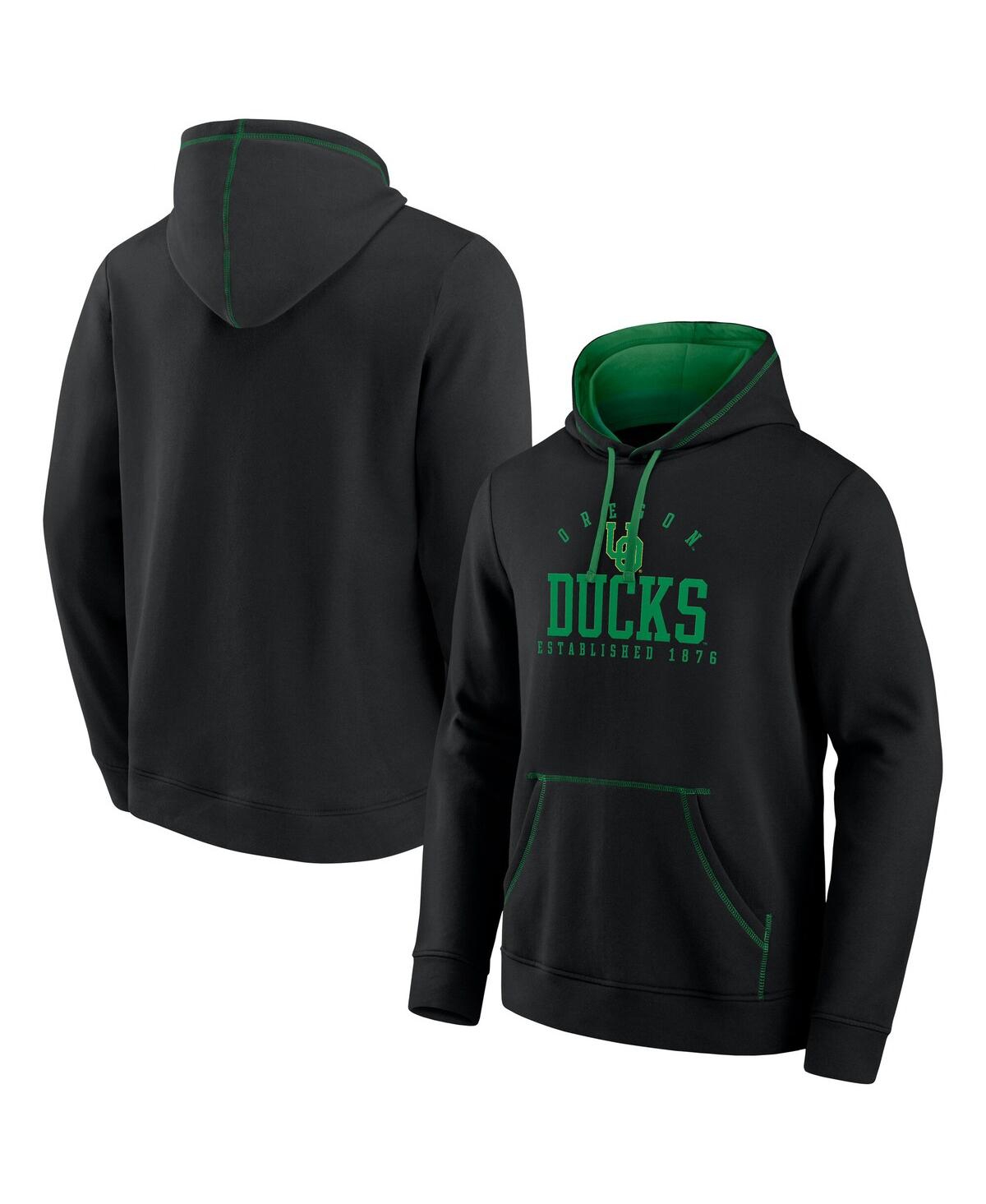 Men's Black Oregon Ducks Toppler Fleece Pullover Hoodie - Black