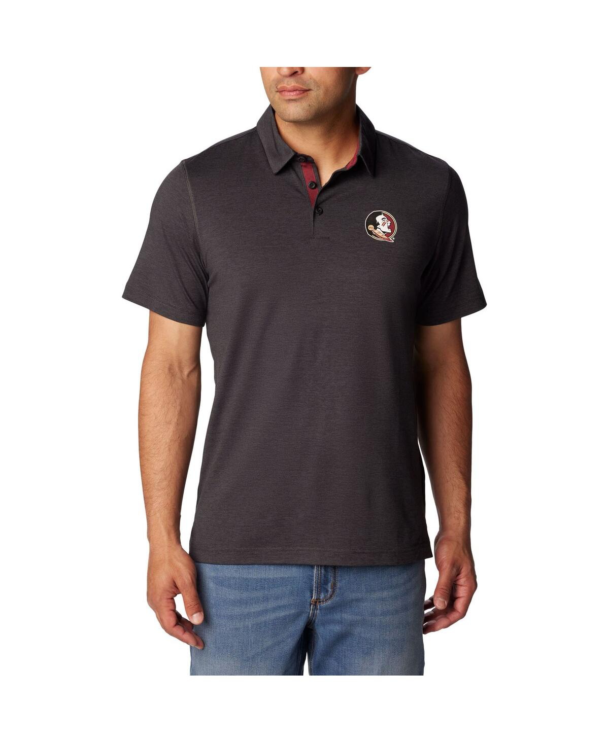 Men'sÂ Heather Black Florida State Seminoles Tech Trail Omni-Wick Polo Shirt - Heather Black