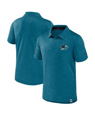 Fanatics - Men's Teal San Jose Sharks Authentic Pro Jacquard Polo Shirt