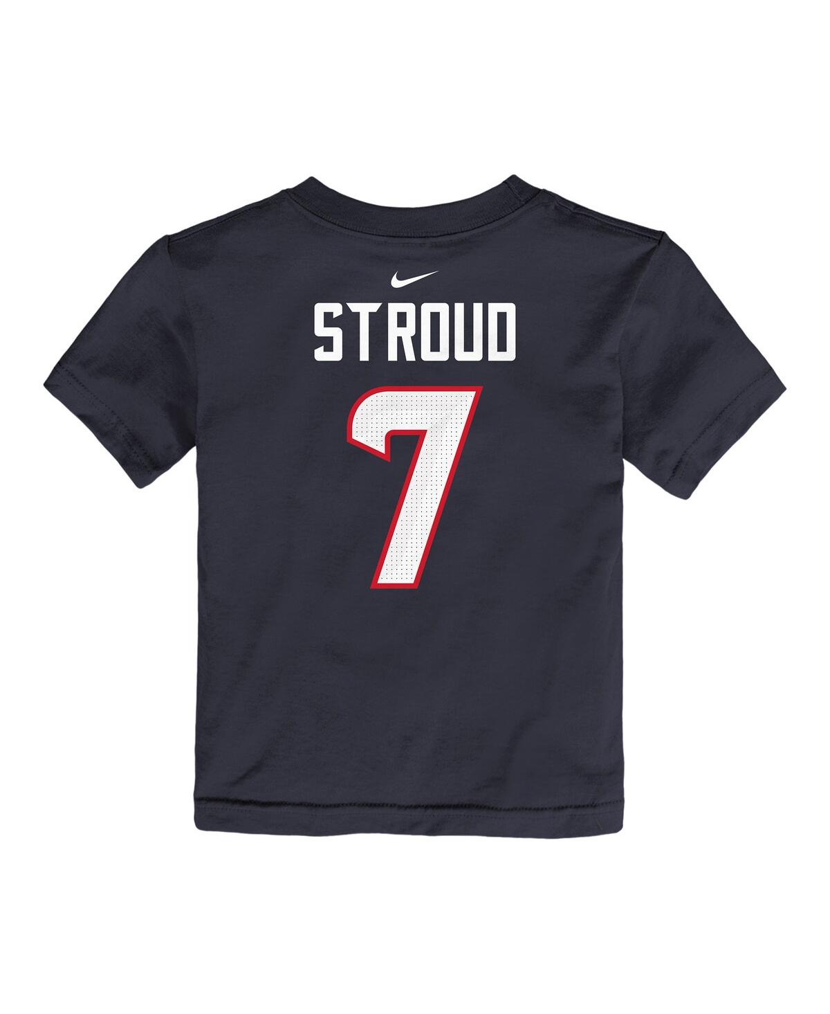 Nike Toddler C.j. Stroud Navy Houston Texans Player Name Number T-shirt In Black