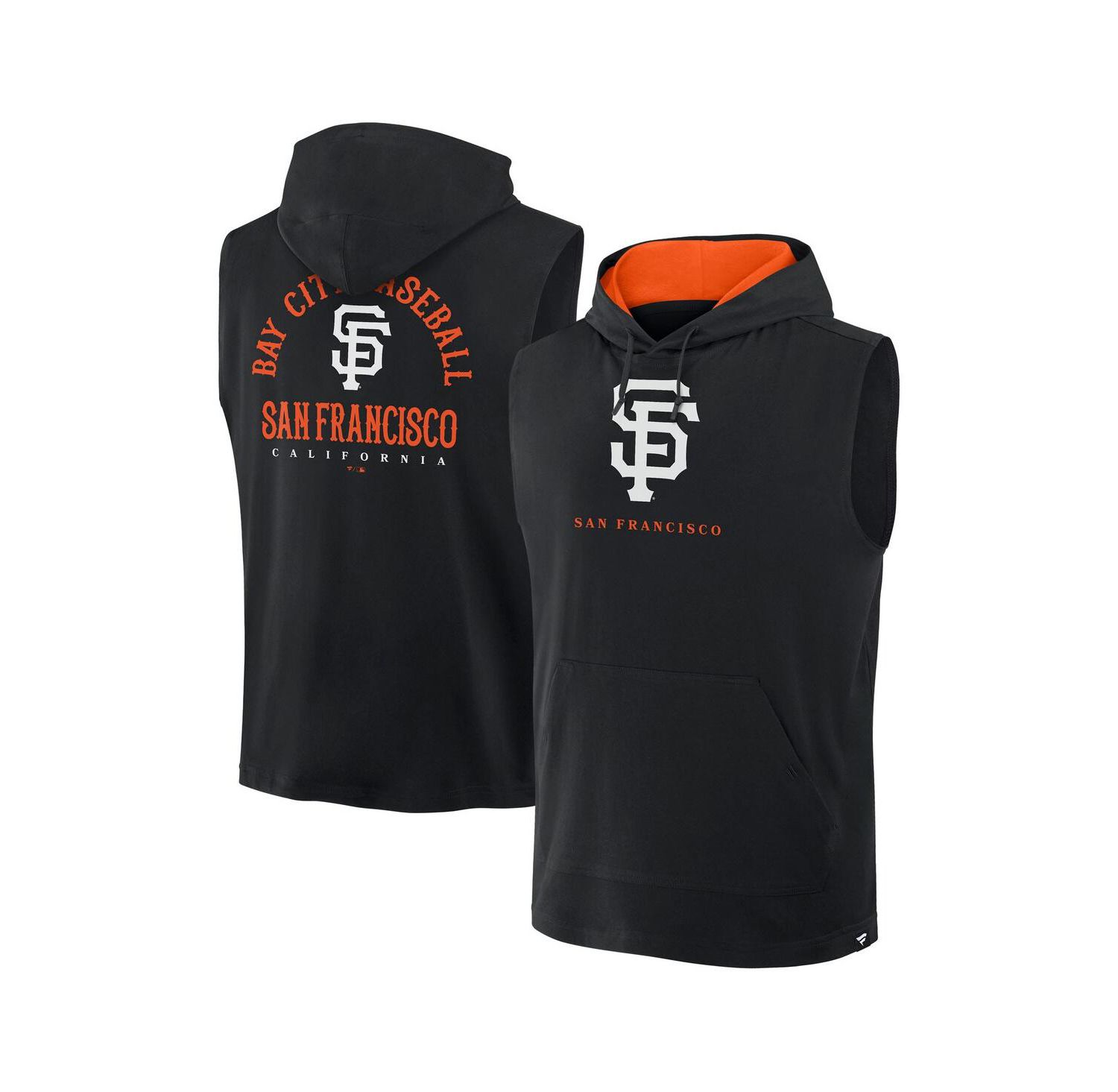Men's Black San Francisco Giants Fire Speed Sleeveless Pullover Hoodie