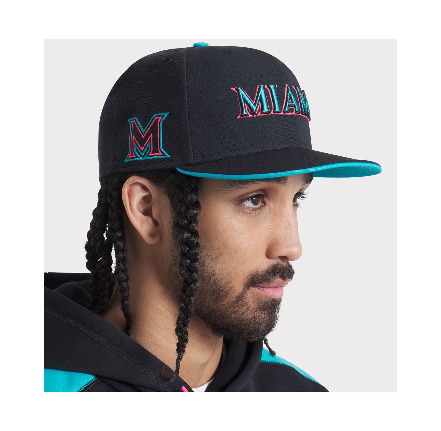 Men's Black Miami Marlins 2025 City Connect Performance Fitted Hat