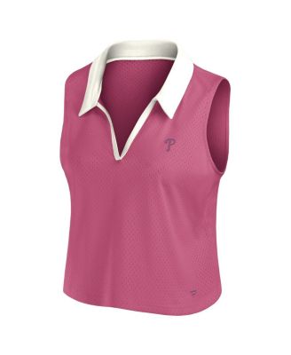 Women's Pink Philadelphia Phillies Studio Wellness V-Neck Tank Top