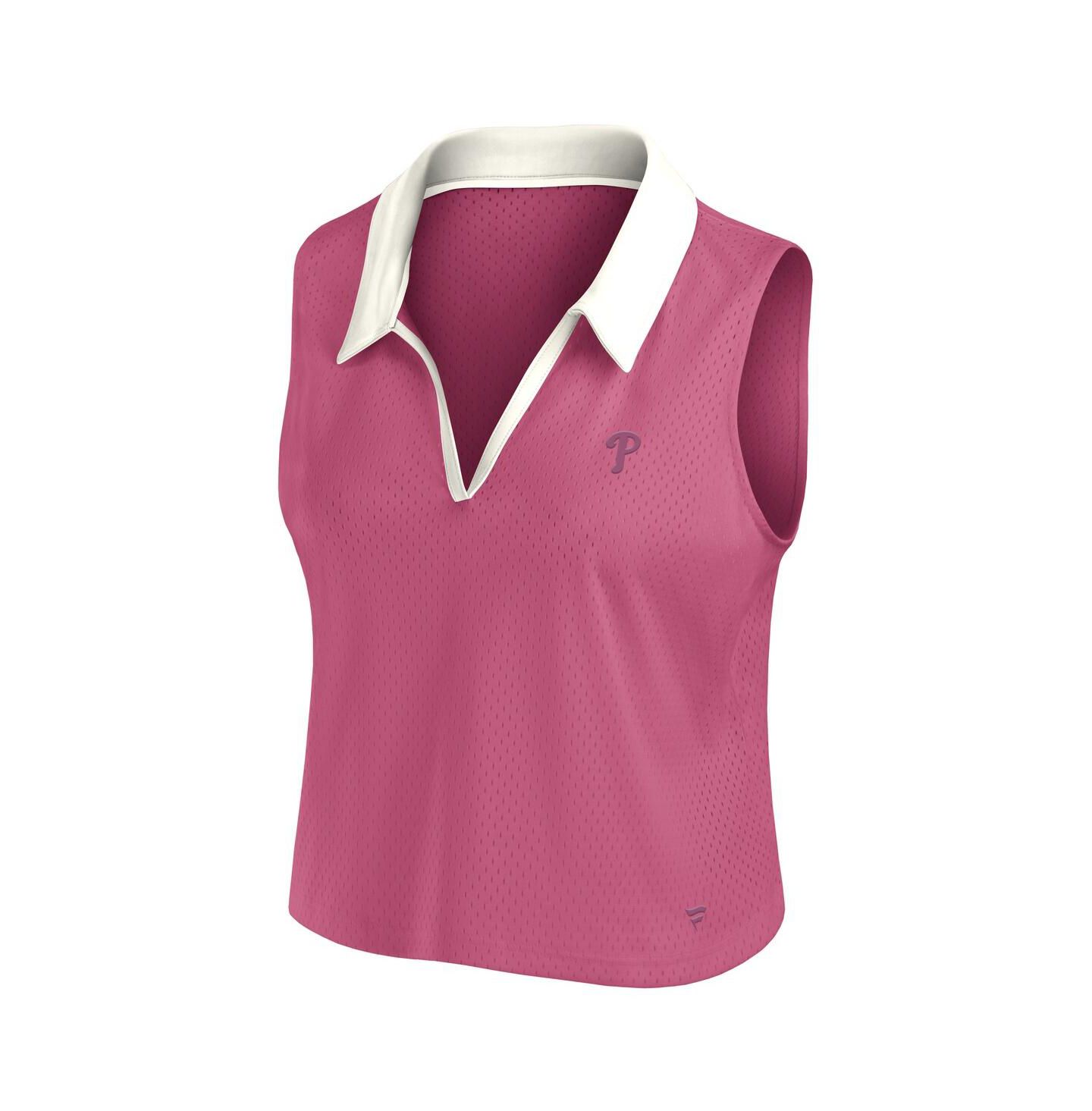 Женский топ Fanatics Pink Philadelphia Phillies Studio Wellness V-Neck — фото 2