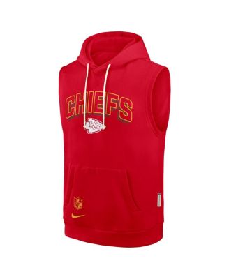 Men's Red Kansas City Chiefs Sideline Performance Sleeveless Pullover Hoodie