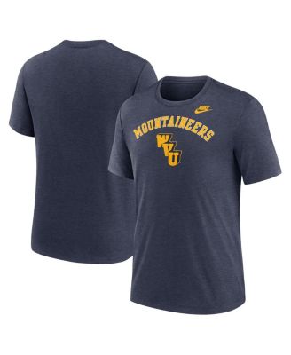 Nike - Men's Heather Navy West Virginia Mountaineers Legacy Arch Tri-Blend T-Shirt