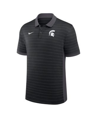 Men's Black Michigan State Spartans 2025 Early Season Coaches Sideline Victory Stripe Performance Polo Shirt