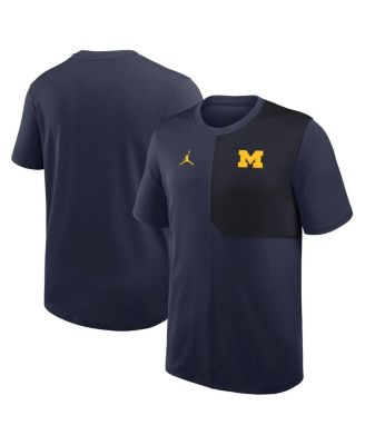 Jordan - Men's Navy Michigan Wolverines 2025 Sideline UV Performance Coach T-Shirt