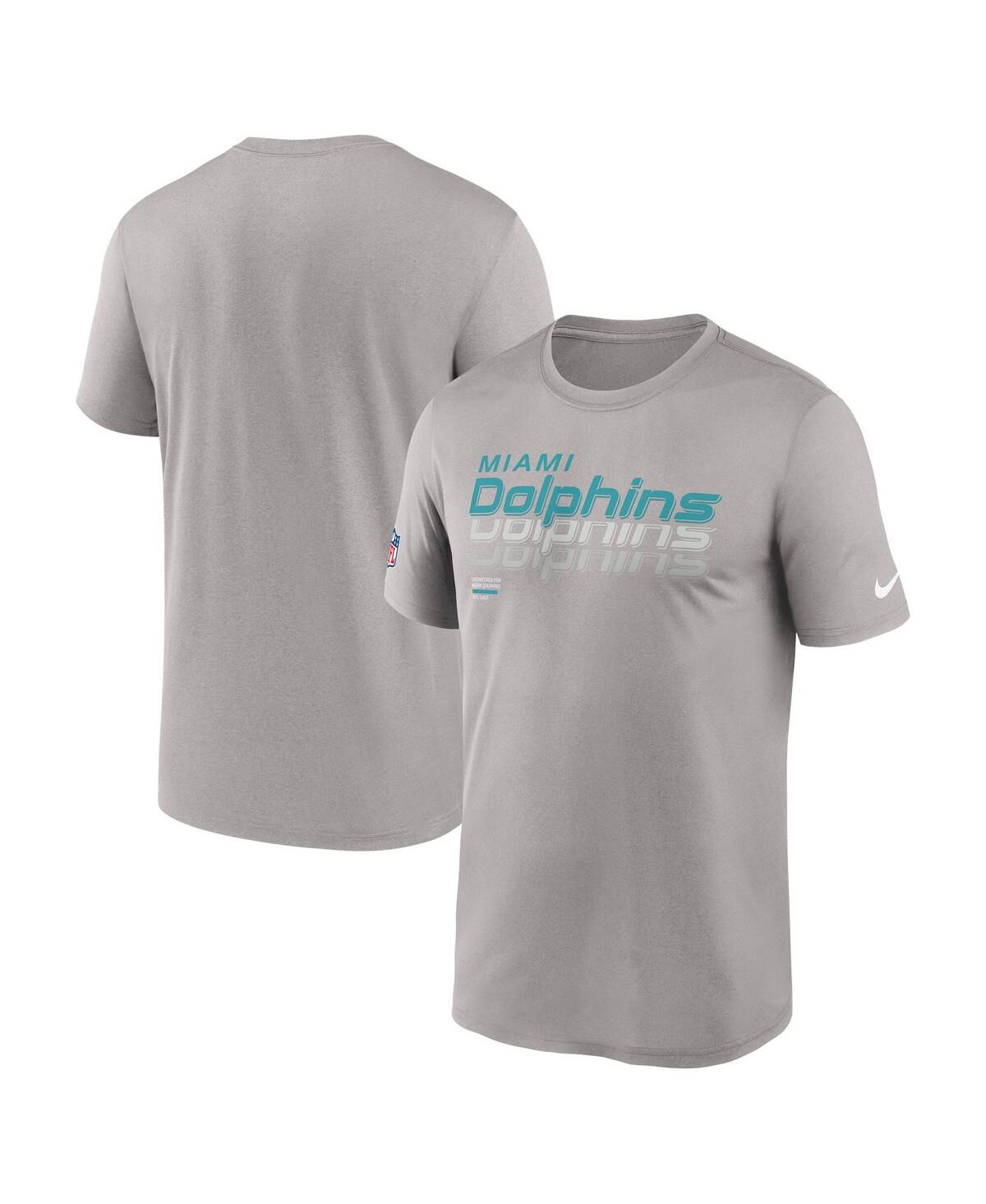 Мужская серая футболка Miami Dolphins Sideline Legend Performance