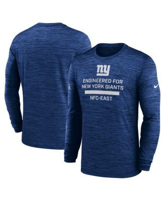 Nike - Men's Royal New York Giants Sideline Velocity Performance Long Sleeve T-Shirt